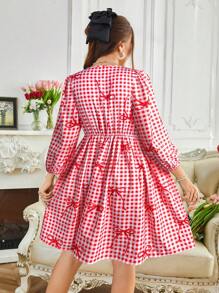 Celure Plus Size Women Elegant Versatile Commuter Tie Detail Dress, Valentine's Day