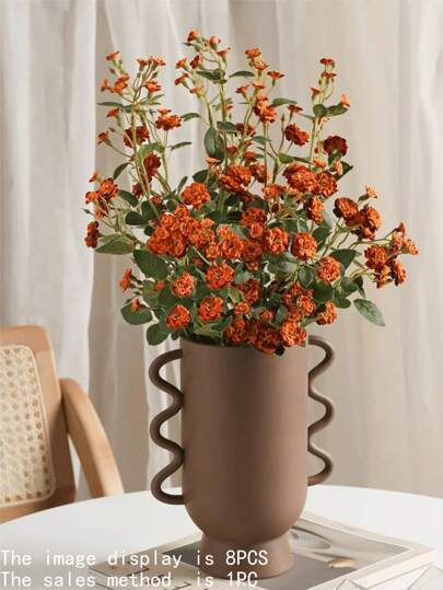 1 捆/2 捆人造玫瑰，橙色 70 厘米人造假花非常适合婚礼装饰、情人节装饰、生日装饰、周年纪念装饰、家居装饰、桌面装饰、卧室和浴室房间装饰、书桌装饰、房间装饰用品、秋季装饰、秋秋装饰、桌面装饰、花盆装饰、情人节、礼物、房间装饰、斋月装饰、家居装饰、浴室装饰
