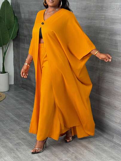 Slaydiva 女士复古两件套服装，街头/休闲风格，宽松印花上衣和阔腿裤，优雅时尚休闲套装