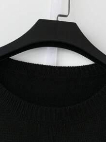 SHEIN LUNE Suéter holgado de punto a rayas y bloques de color desgastado para otoño e invierno en tallas grandes