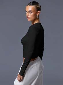 MUSERA Áo tay dài cài nửa cúc, kiểu dáng thường ngày, thích hợp đi sân bay, đi nghỉ mát, đi học, thanh lịch, mùa xuân hè. - màu đen - Xem 2