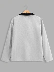 RueChic 100% Cotton Men Zip-Up And Button Detailed With Pockets Regular Jacket - Grey - View 2