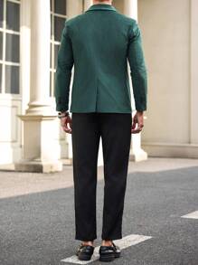 Manfinity AFTRDRK 2pcs Suit Set: 1 Single-Breasted Jacket, 1 Pants - Multicolor - View 2