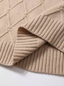 Manfinity Hypemode Men's Solid Color Turtleneck Long Sleeve Minimalist Sweater, Casual Daily Wear - Black - View 4