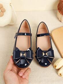 1 Pair Lovely Bowknot Girls Shoes, Autumn/Winter - Blue - View 5