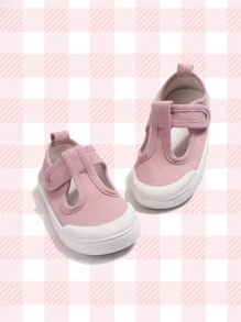 1 Paio di scarpe da ginnastica casual in tela rosa con chiusura a strappo per ragazze, alla moda, semplici, comode e traspiranti, adatte per uso quotidiano in ogni stagione - Rosa - Visualizzare 1