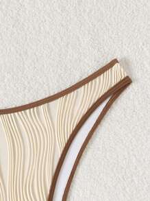 Swim Mod Beach For Women, Summer Beach Party Vintage Ruffled Detail Women Swimwear Bottom - Apricot - View 3