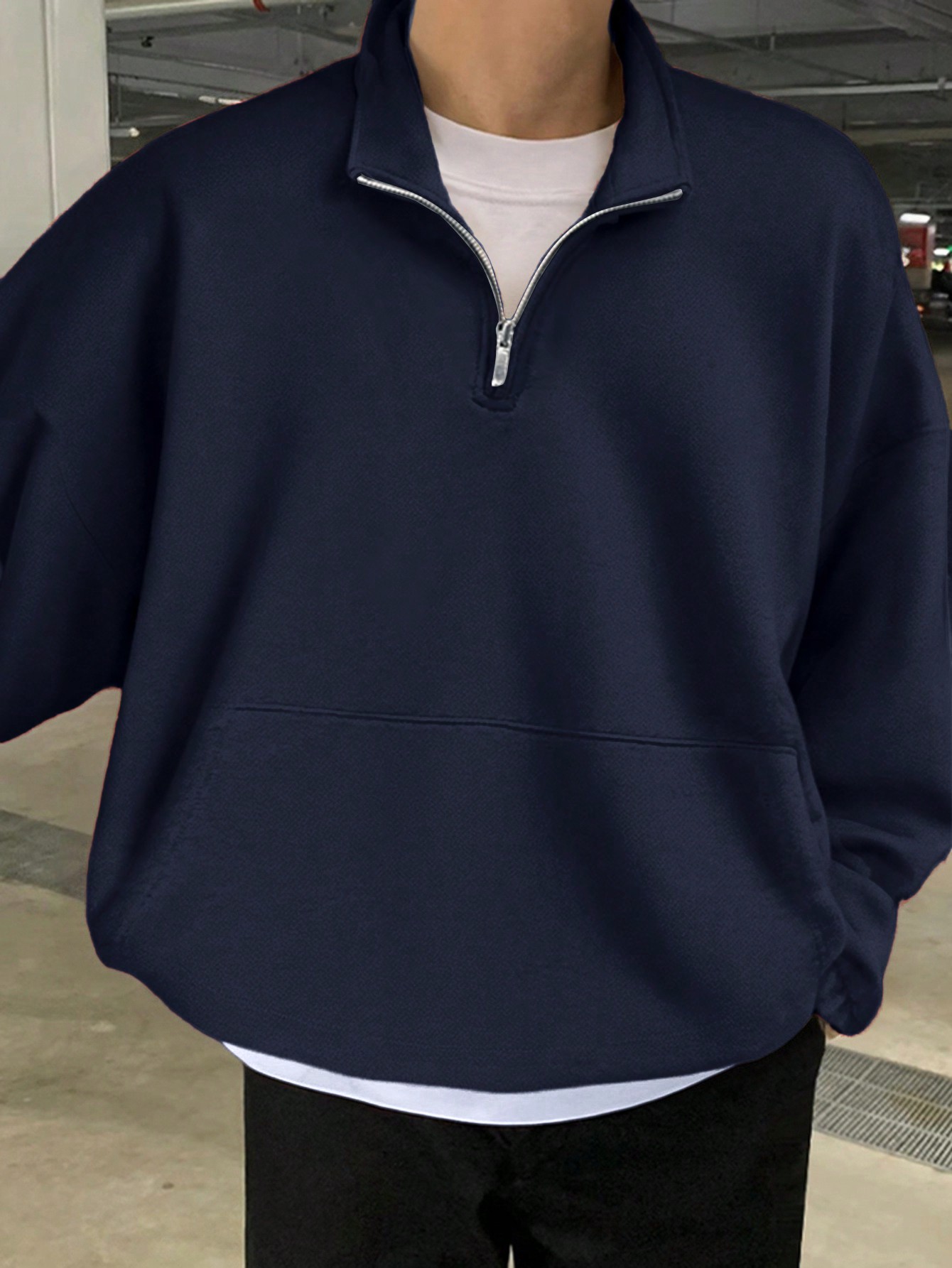 Manfinity Dauomo Men's Half Zip Up Casual Pullover Sweatshirt, Fashionable & Campus Style, Autumn/Winter