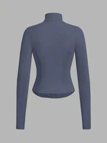 SHEIN EZwear Lekka kurtka damska Hazy Blue Knitted zapewniająca ochronę przed słońcem