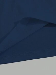 Manfinity Dauomo 修身男士活力加州图案印花圆领 T 恤 - 透气、柔软、短袖、休闲、户外穿着 - 男士休闲创意上衣 - 藏蓝色 - 查看 4