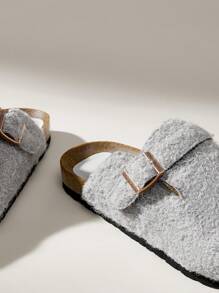 Solecia 女士简约平底乐福鞋，时尚休闲日常穿着 - 灰色 - 查看 4