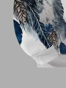 Manfinity LEGND Áo hoodie dài tay họa tiết động vật thường ngày cho nam, Áo hoodie họa tiết đi chơi, Quà tặng cho bạn bè, chồng, bạn trai - trắng - Xem 3