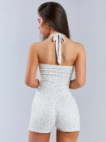 Athîral Women's Casual Backless Bowknot Decor Jumpsuit