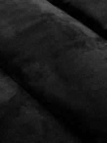 PAVTROS Manfinity Streetrush 男士简约字母印花前拉链长袖休闲户外风衣夹克秋季男士冬季外套纯色加绒保暖冬大衣 - 黑色 - 查看 6