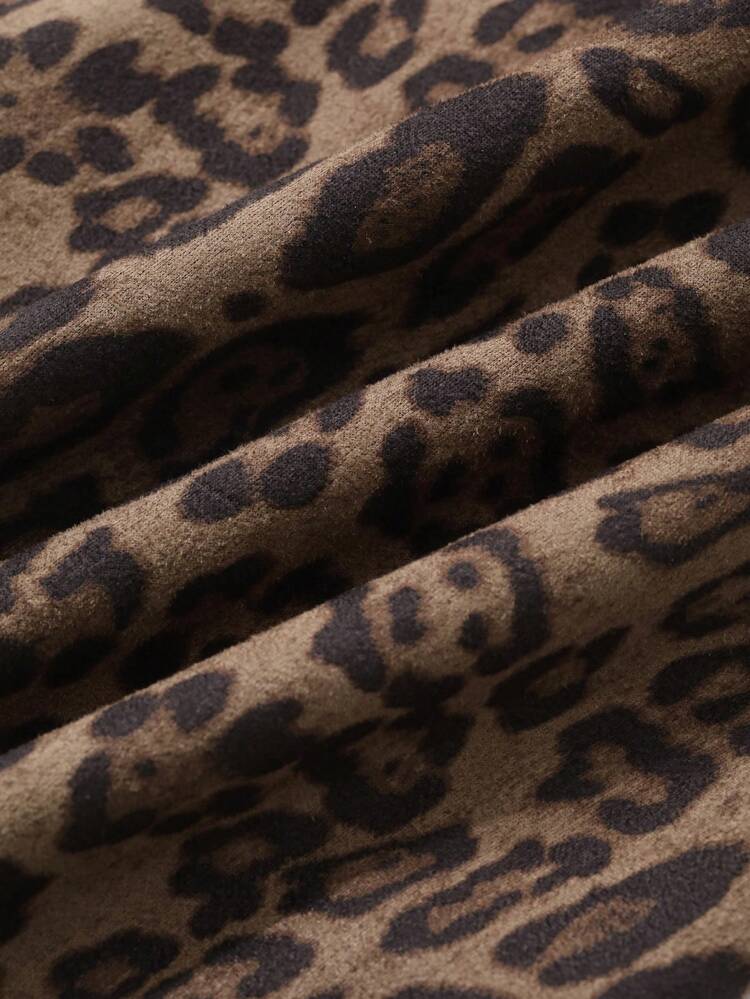 Women's Drawstring Elastic Waist Leopard Print Long Skirt Cheetah Print