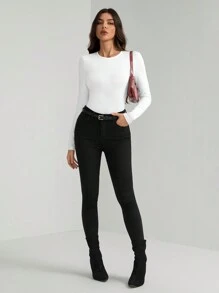SHEIN Tall Body entallado sólido para mujer, ideal para primavera