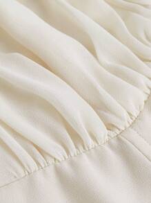 SHEIN MOD 素色胸部褶皺吊帶連衣裙