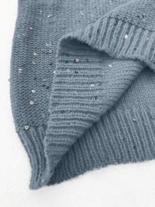 SHEIN LUNE Suéter de cuello redondo de unicolor y talla grande, casual y de moda para el uso diario