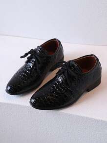 Boys' Flat Pointed Toe Dress Shoes, Formal Party Wedding Toddler Leather Shoes