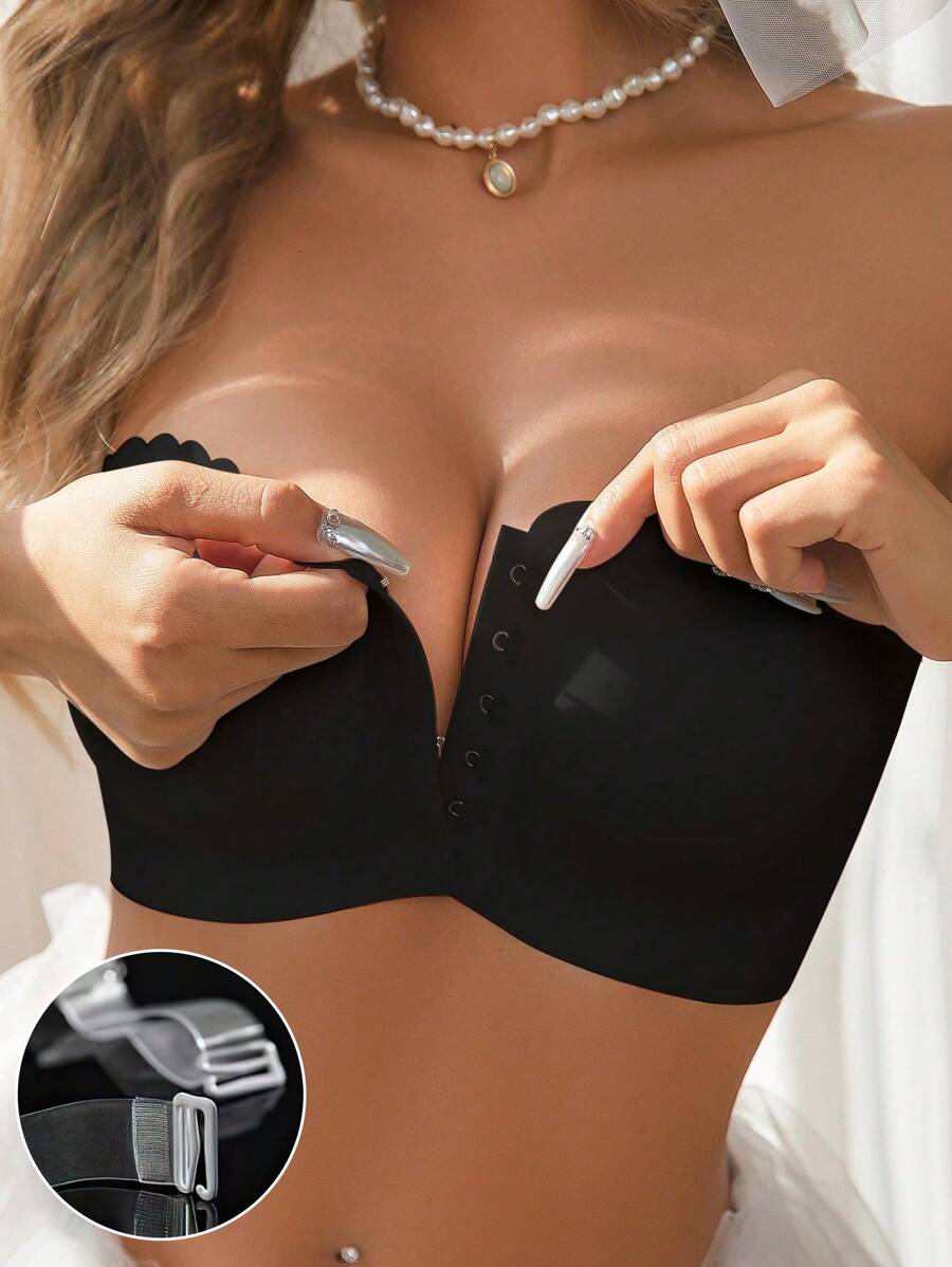 隐形无肩带无钢圈文胸，1 件