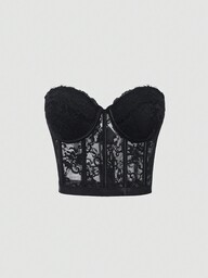 EgrlEra Kuszący biustonosz typu push-up z koronkowymi miseczkami i fiszbinami, modelujący biust, specjalny na Walentynki