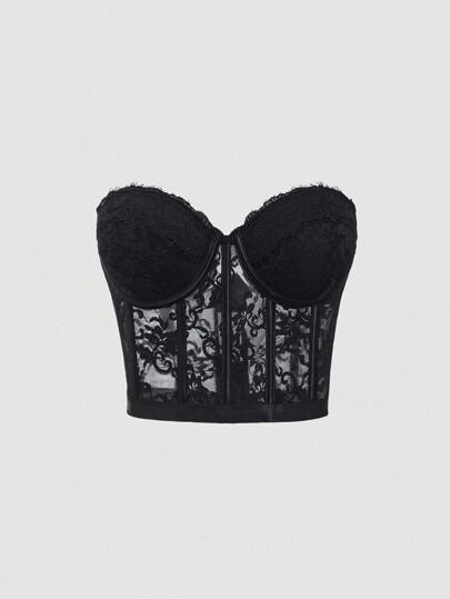 EgrlEra Alluring Lace Cup Underwire Push-Up Enhancing Shaping Bra, Special For Valentine's Day