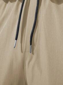 Manfinity EZcore Men Flap Pocket Side Drawstring Waist Cargo Trousers - Camel - View 3