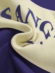 Aesthetic Post--Men's Solid Color Splicing Front Zipper Letter Print Long Sleeve Casual Hoodie