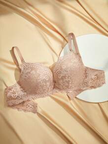 Charlaine ملابس داخلية للنساء بحمالات رفيعة وتريم من الدانتيل، بلون أحادي، صدرية كاجوال