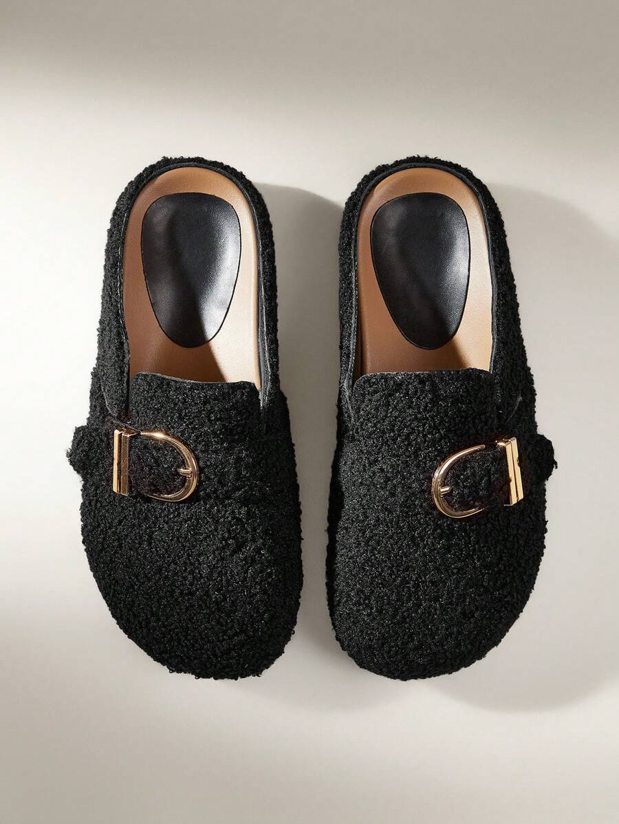 Solecia Women Simple Casual Flat Loafers For Christmas And New Year Holiday Vibe Fall And Winter - Black - View 1