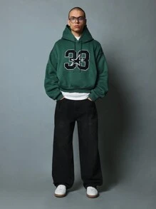 SUMWON Classic Athletic Pullover Hoodie With Star Number Varsity Design Sports Team College Style Kangaroo Pocket Casual Winter Sweatshirt
