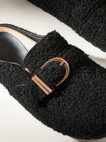 Solecia Women Simple Casual Flat Loafers For Christmas And New Year Holiday Vibe Fall And Winter - Black - View 3