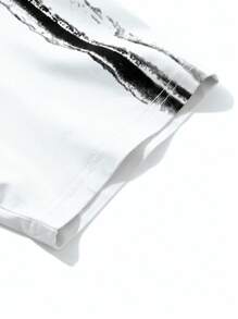 PAVTROS Manfinity Streetrush Streetrush Men's Contrast Color Print Round Neck Short Sleeve T-Shirt Men Y2k Clothes Men Outfit Men Black Outfit,Halloween,Halloween Party,Streetwear