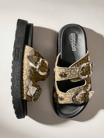 Solecia 女士厚底复古拖鞋，适合夏季日常户外穿着