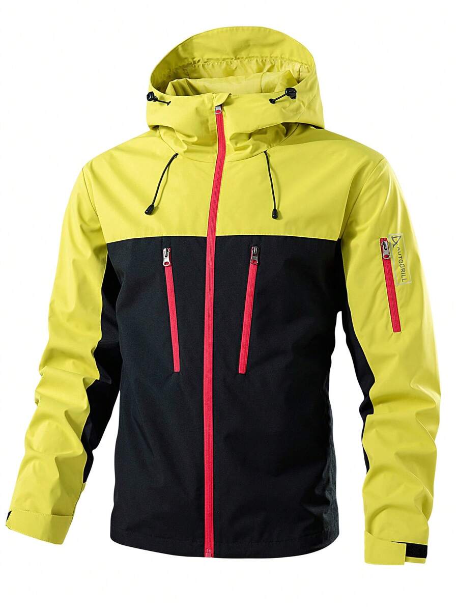 Gym Rark Chaqueta con capucha casual de hombre con cordón y bloque de color - Negro - Ver 1