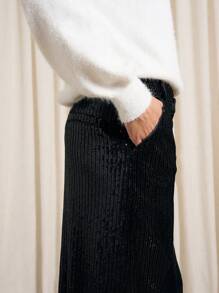 Váy Maxi Nhung Sequin Đêm Giao Thừa - màu đen - Xem 5