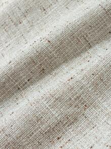 SHEIN 年轻女孩优雅法式宽松白色编织松紧腰短裤，秋冬 - 彩色 - 查看 5