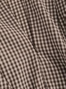 Sweetra Casual Plaid Cinched Waist Ruched Fitted Dress - Coffee - View 5