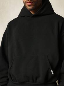 SUMWON Crop Fit Overhead Essential Hoodie And Pull On Sweatpants 2 Piece Set - Black - View 5