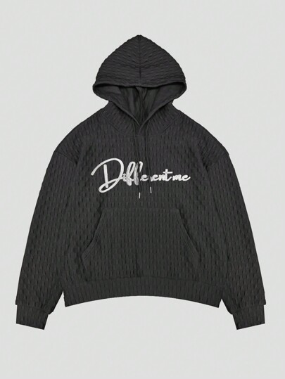 Street Life Sudadera con capucha de punto jacquard para hombre, streetwear