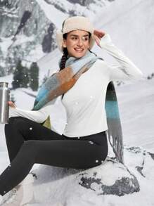 In My Nature Áo thun dài tay ôm sát XH025 phối lưới, thích hợp cho chạy bộ và các hoạt động ngoài trời. - trắng - Xem 3