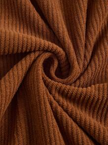 SHEIN Clasi Plus Size Women's Corduroy Front Slit A-Line Skirt