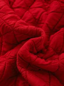 Women's Casual Hooded Midi Dress, Thick & Comfortable, Loose Fit, Warm, Relaxed, Cute, Elegant, Diamond Plaid, Red Color, Suitable For Families, Mother-Daughter Style, Autumn/Winter For New Year Clothes Fall Cloth For Women - Red - View 5