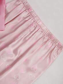 SHEIN 2pcs/Set Teen Girls Casual Heart Print Pants And Solid Cami Top, Comfortable Lounge Set - Multicolor - View 8