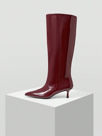 MOTF PREMIUM 法式高筒靴，女士细高跟靴，新年假期，情人节，春季鞋，春假复活节