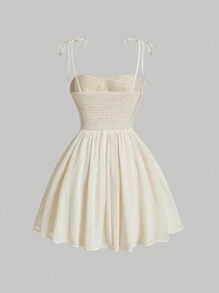 SHEIN MOD 素色胸部褶皺吊帶連衣裙