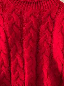 Baby Mädchen einfarbiger Rollkragenpullover, Herbst/Winter - Rot - Übersicht 5