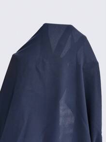 SHEIN Privé Solid Belted A-line Dress - Navy Blue - View 6