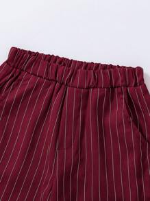 SHEIN 男童松紧腰条纹休闲裤，日常穿着 - 彩色 - 查看 4