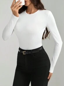SHEIN Tall Body entallado sólido para mujer, ideal para primavera